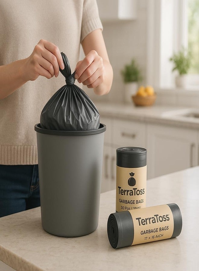 TerraToss Garbage bags small size [60 Pcs,17X19 inches] | Dustbin Bags [Pack of 2] 30 Bags/Roll (Small) - Image 5